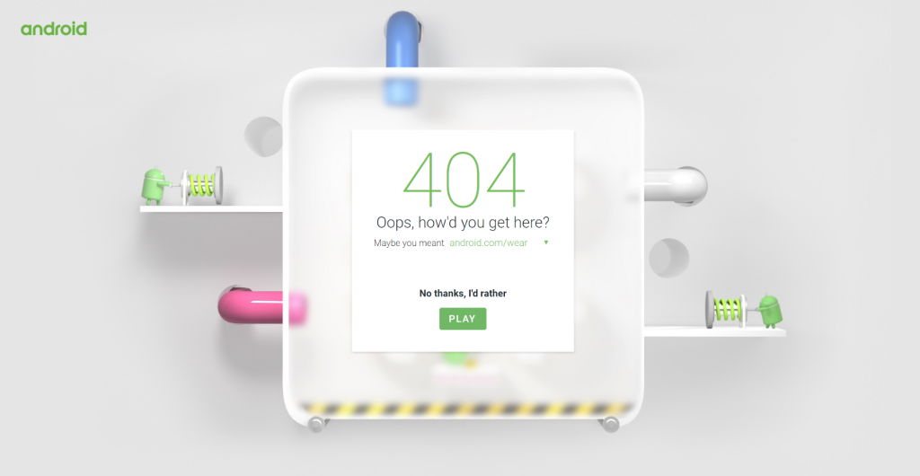 404 error message andriod