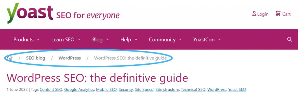 yoast breadcrumbs