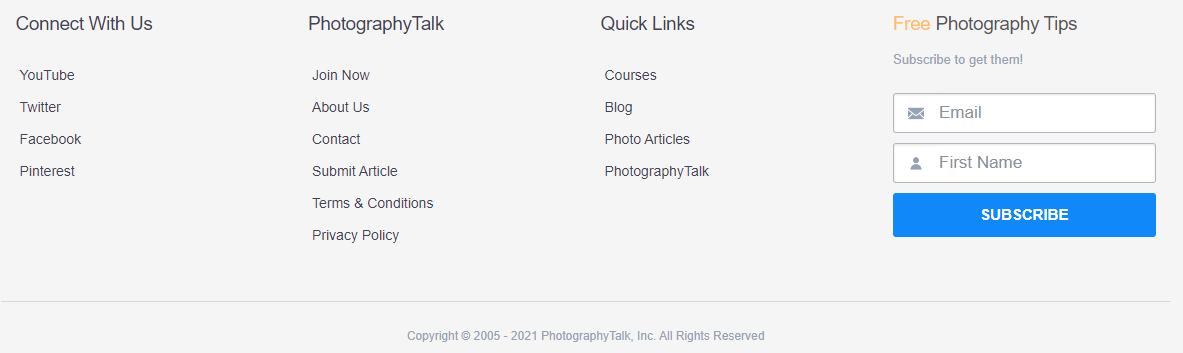photography talk footer